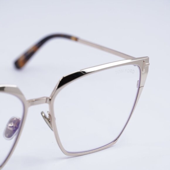 Tom Ford FT5945-B 028 Eyeglasses Gold 56mm Square Frame, Blue Light Block Lenses - Picture 9 of 10